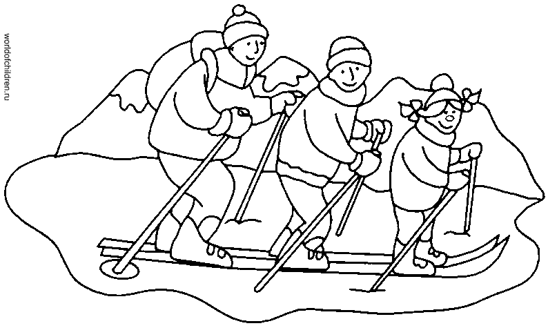 Раскраска лыжи